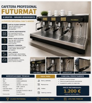 Cafetera Profesional Futurmat 4 Grupos