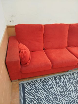 Sofá cherlon 4 plazas rojo
