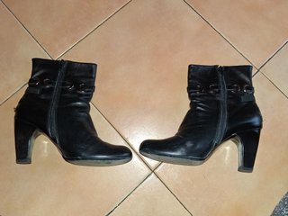 Stivaletti Tronchetti neri Donna Vera Pelle N.39