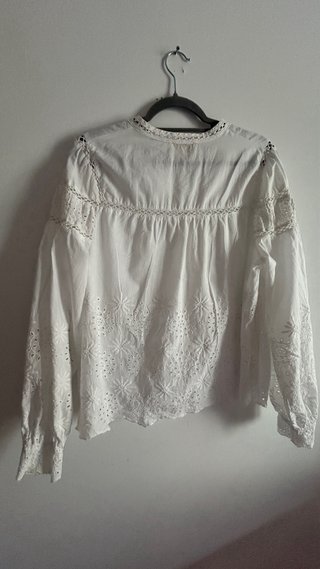 Blusa blanca bordada talla única