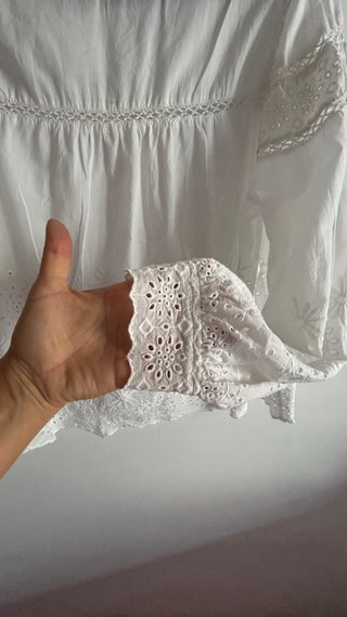 Blusa blanca bordada talla única