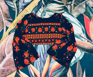 Top NLW Bohemio Estampado Floral Manga Larga M