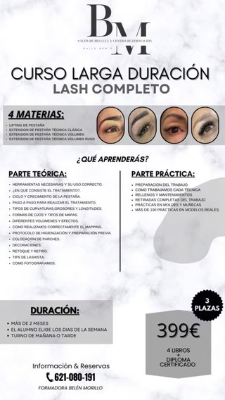 Curso Extensiones Pestañas Lash Completo
