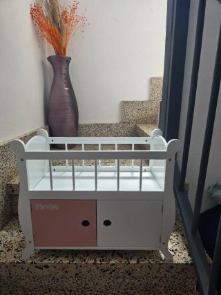 Cuna Mimitos blanca y rosa