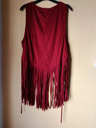 Blusa roja con flecos talla XL