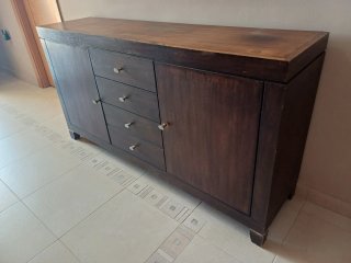Mueble auxiliar madera acacia 150x38x80 cm