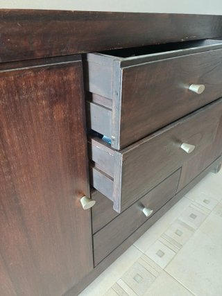Mueble auxiliar madera acacia 150x38x80 cm