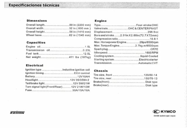 Manual de Taller Kymco Súper Dink 300i / 2010