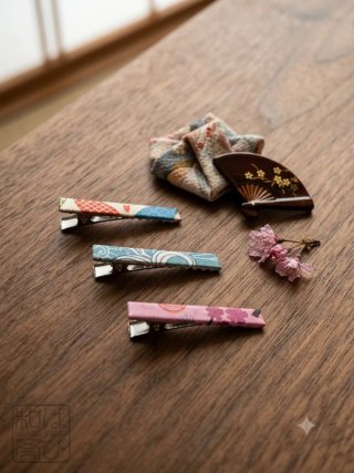 Set 3 fermagli capelli origami giapponesi