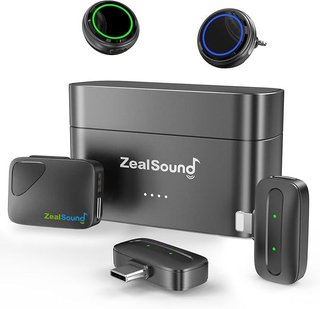 ZealSound Micrófono Solapa Inalámbrico 2TX+3RX