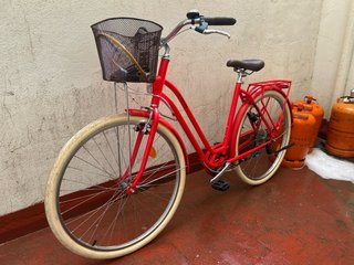 Bicicleta Roja con Cesta Bicicleta urbana de colo