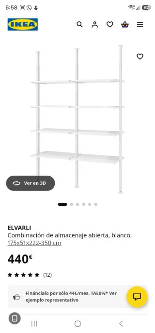 Armarios Vestidores Abiertos IKEA ELVARLI, módulos