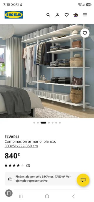 Armarios Vestidores Abiertos IKEA ELVARLI, módulos