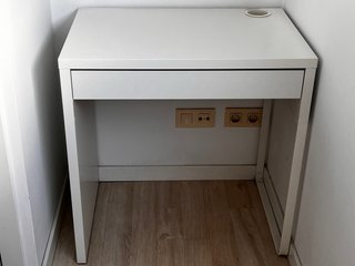 Escritorio blanco con cajón 75x35