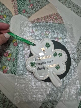 Portafortuna ceramica Irlanda trifoglio