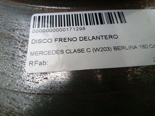 DISCO FRENO DELANTERO MERCEDES-BENZ CLASE C (W203) BERLINA 180 Compressor (203.046)