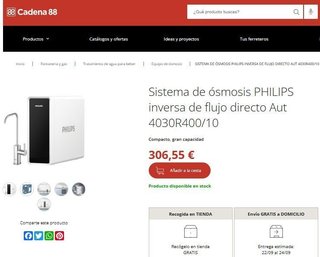 ÓSMOSIS INVERSA INSTANTÁNEA PHILIPS