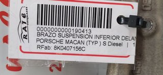 BRAZO SUSPENSION INFERIOR DELANTERO DERECHO PORSCHE MACAN (TYP ) S Diesel