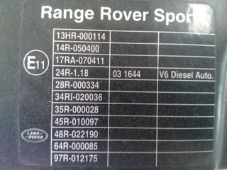PANEL FRONTAL LAND ROVER RANGE ROVER SPORT V6 TD HSE