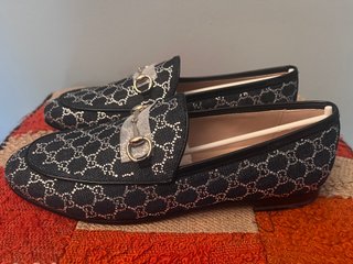 Mocassini Gucci Donna Blu e Argento con Cristalli