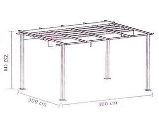 PÉRGOLA ALUMINIO 3X3 GRIS