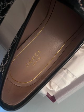 Mocassini Gucci blu con cristalli