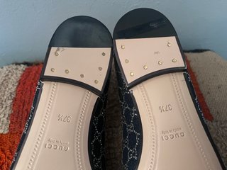 Mocassini Gucci blu con cristalli