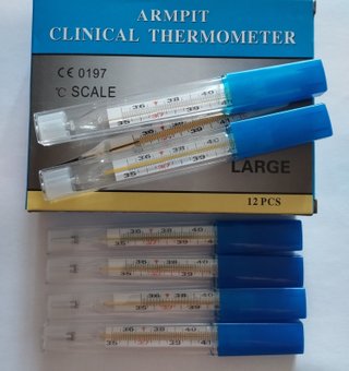 6 armpit glass thermometer vintage anni 80/90