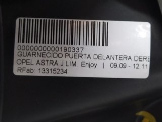 GUARNECIDO PUERTA DELANTERA DERECHA OPEL ASTRA J LIM. Enjoy