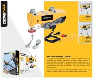 POLIPASTO 400/800 Kg 1300w POWERPLUS