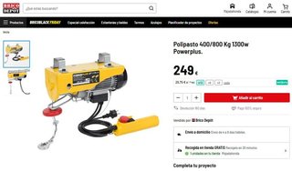 POLIPASTO 400/800 Kg 1300w POWERPLUS