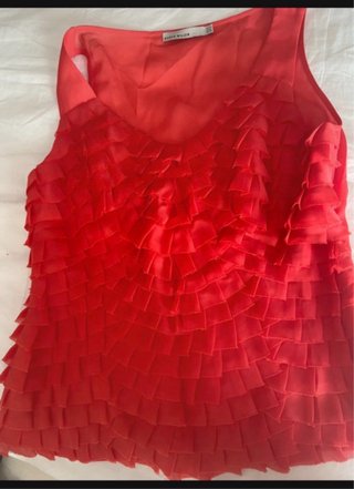 Blusa Karen Millen Roja con Volantes