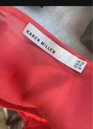 Blusa Karen Millen Roja con Volantes