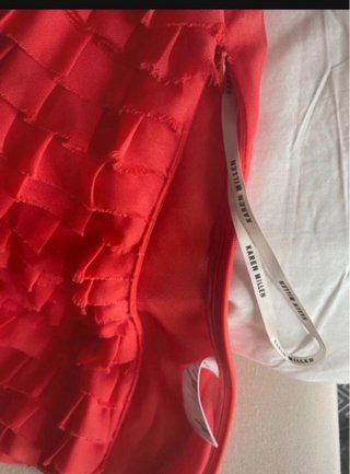 Blusa Karen Millen Roja con Volantes