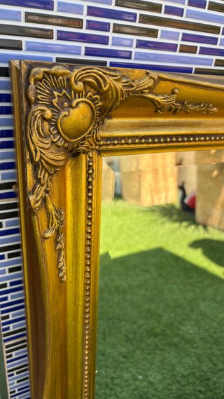 Espejo Grande Dorado Marco Decorativo