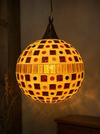 Lámpara colgante de mosaico vintage años 60 crista