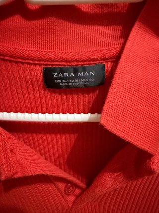 Polo Zara Rojo Manga Corta