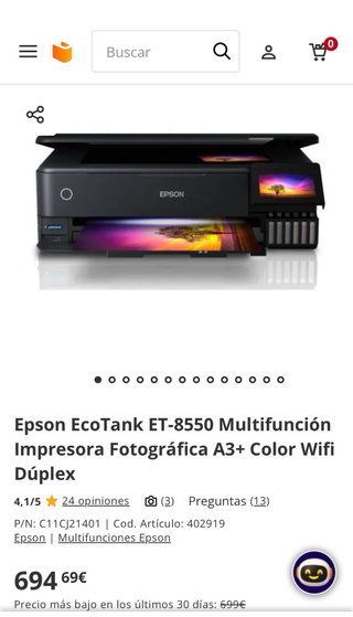 Epson EcoTank ET-8550 Impresora Multifunción