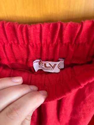 Fly Luxury pantalone palazzo in fresco lino rosso.