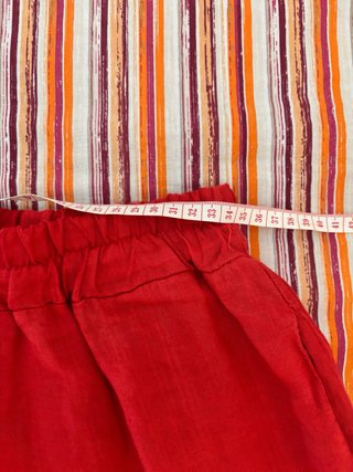 Fly Luxury pantalone palazzo in fresco lino rosso.