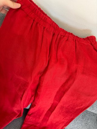 Fly Luxury pantalone palazzo in fresco lino rosso.