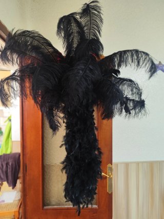 ESPALDERA PLUMAS NEGRAS/ COMPARSA CARNAVAL.
