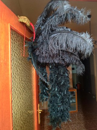 ESPALDERA PLUMAS NEGRAS/ COMPARSA CARNAVAL.