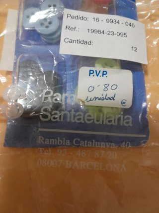 12 Botones Mariquita Vintage Ramón Santaeularia
