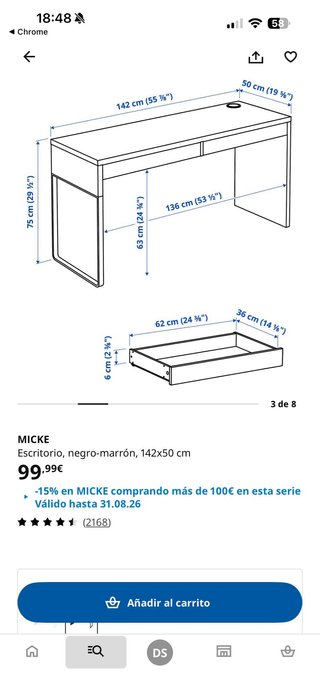 Escritorio Ikea MICKE Negro