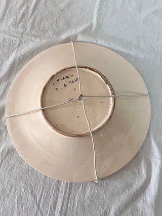 2 Platos Cerámica Decorados Aves 35cm