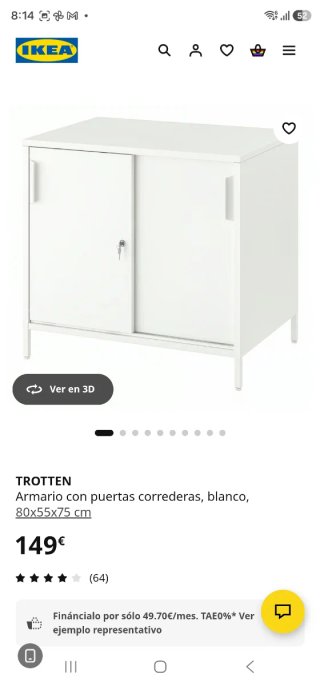 Armarios de almacenaje IKEA, metal, blanco