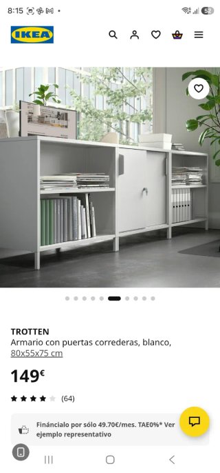 Armarios de almacenaje IKEA, metal, blanco
