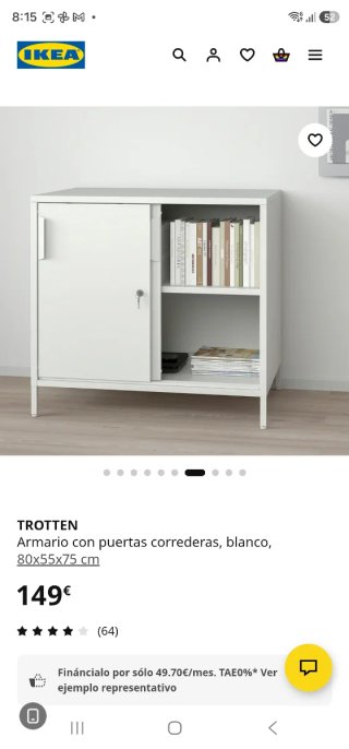 Armarios de almacenaje IKEA, metal, blanco