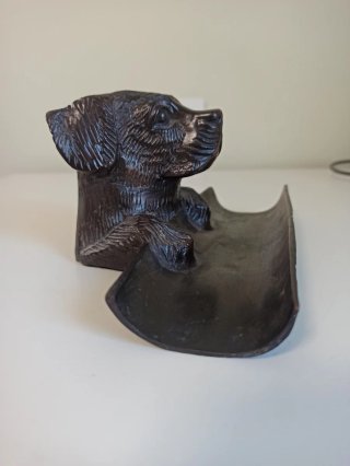 Portaplumas o bolígrafos figura perro de bronce añ